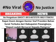 Rapat Zoom dengan Kantor Staf Presiden Bahas Surat Terbuka dari Kabupaten Pasangkayu, “Deputi sudah Bersurat Kepada Pemprov”