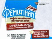 Program Pemutihan Pajak Kendaraan Jabar Diperpanjang Hingga September 2025