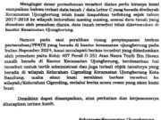 Surat Sekcam Ujungberung Menghidupkan Kohir Mati