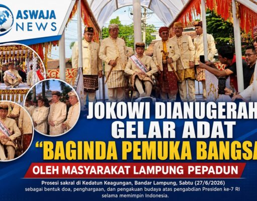 Jokowi Dianugerahi Gelar Adat “Baginda Pemuka Bangsa” oleh Masyarakat Lampung Pepadun