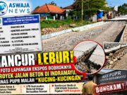 Hancur Lebur! Foto Lapangan Bongkar Dugaan Bobroknya Proyek Jalan Beton di Indramayu, PUPR Dinilai Bungkam
