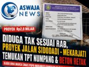 Proyek Jalan Sidodadi–Mekarjati Senilai Rp2,8 Miliar Disorot, Ditemukan TPT “Numpang” dan Beton Retak