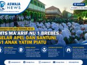 Peringati Hari Anak Nasional ke-42, MTs Ma’arif NU 1 Brebes Gelar Apel dan Santuni 61 Anak Yatim Piatu