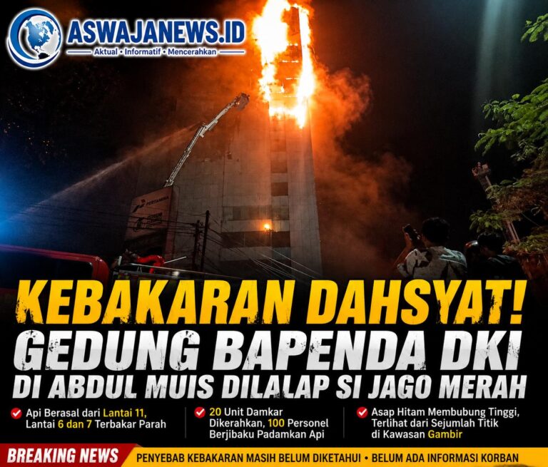 KEBAKARAN DAHSYAT! Gedung Bapenda DKI Dilalap Si Jago Merah
