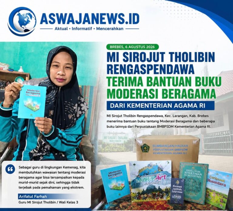 MI Sirojut Tholibin Rengaspendawa Terima Bantuan Buku Moderasi Beragama dari Kemenag RI