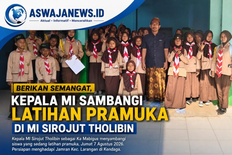 Berikan Semangat, Kepala MI Sambangi Latihan Pramuka Jelang Jamran Larangan