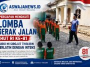 Jelang Lomba Gerak Jalan HUT RI ke-81, Murid MI Sirojut Tholibin Intens Berlatih