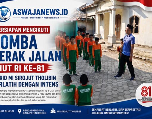 Jelang Lomba Gerak Jalan HUT RI ke-81, Murid MI Sirojut Tholibin Intens Berlatih