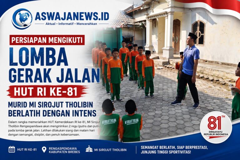 Jelang Lomba Gerak Jalan HUT RI ke-81, Murid MI Sirojut Tholibin Intens Berlatih