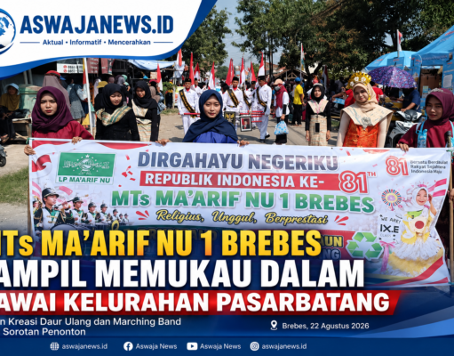 MTs Ma’arif NU 1 Brebes Tampil Memukau dalam Pawai Kelurahan Pasarbatang
