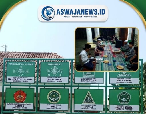 Pengurus Ranting NU Gandasuli Ngumpul Bareng, Sukses Pasang Plang NU dan Banom